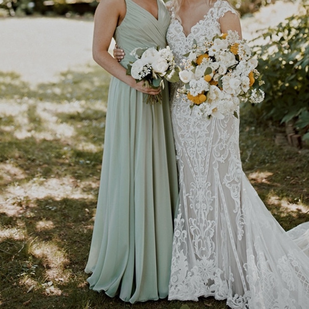 Kennedy Blue Alexis Bridesmaid Dress Sage Size 4